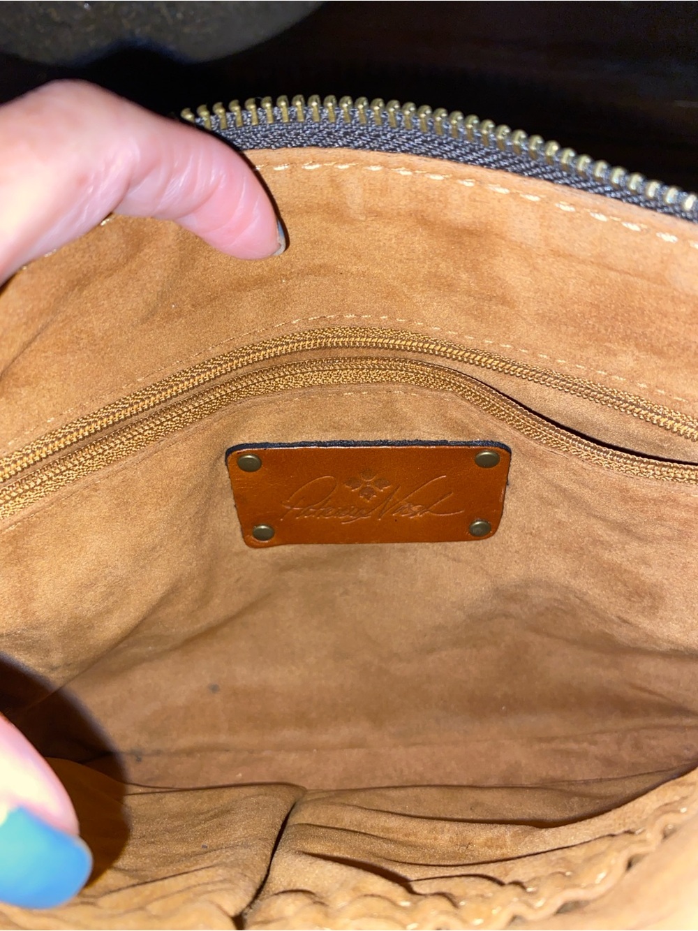 PATRICIA NASH- 2 Embossed Brown Leather Wristlets, Clutch - Picture 13 of 16